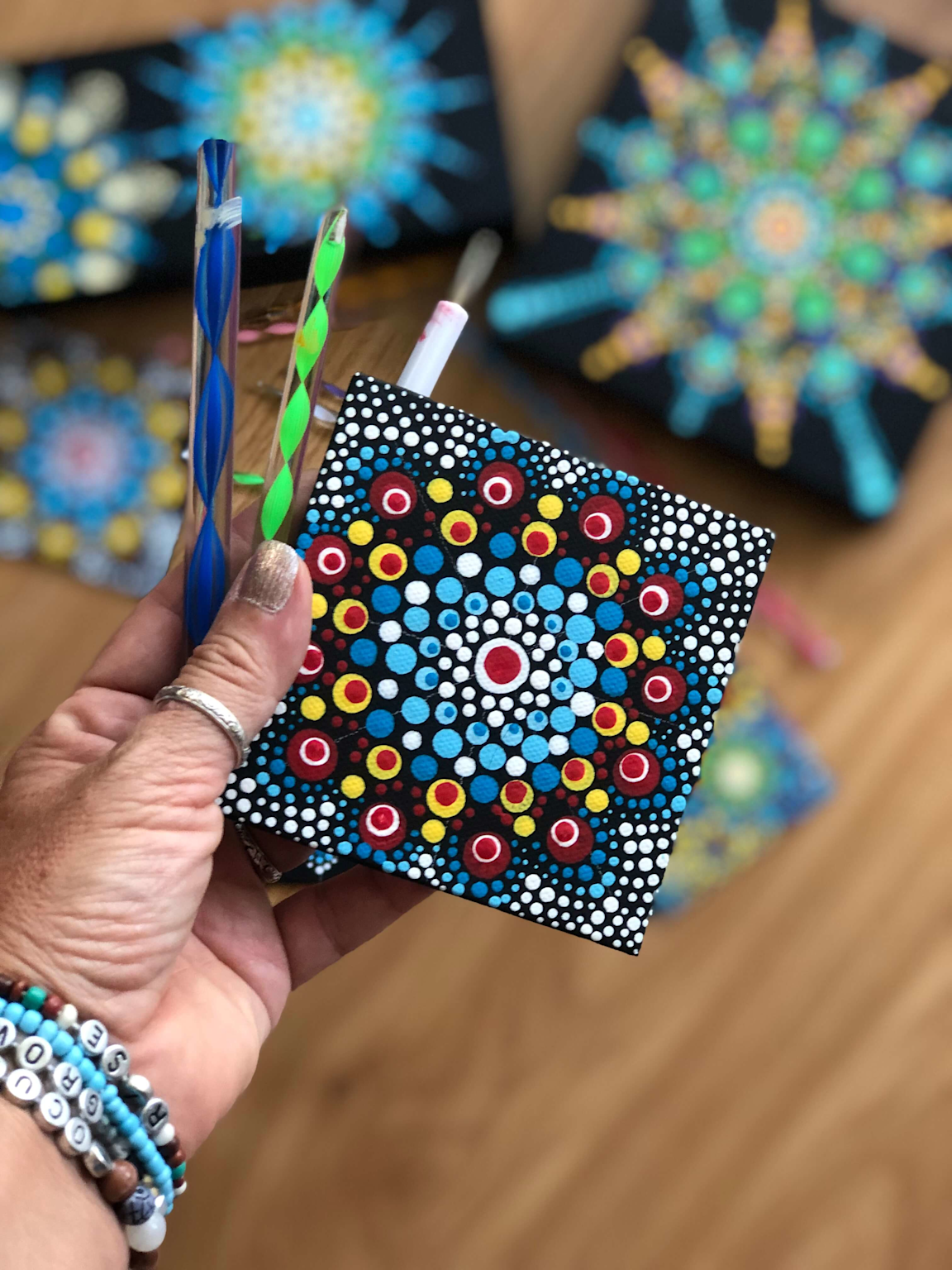 Hand-painted dot mandala